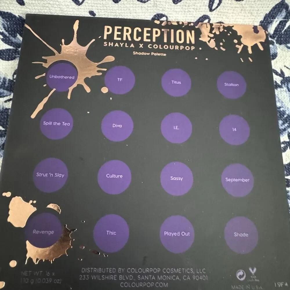 Perception Shayla X Colourpop Eyeshadow Palette - 16 Shades - NIB